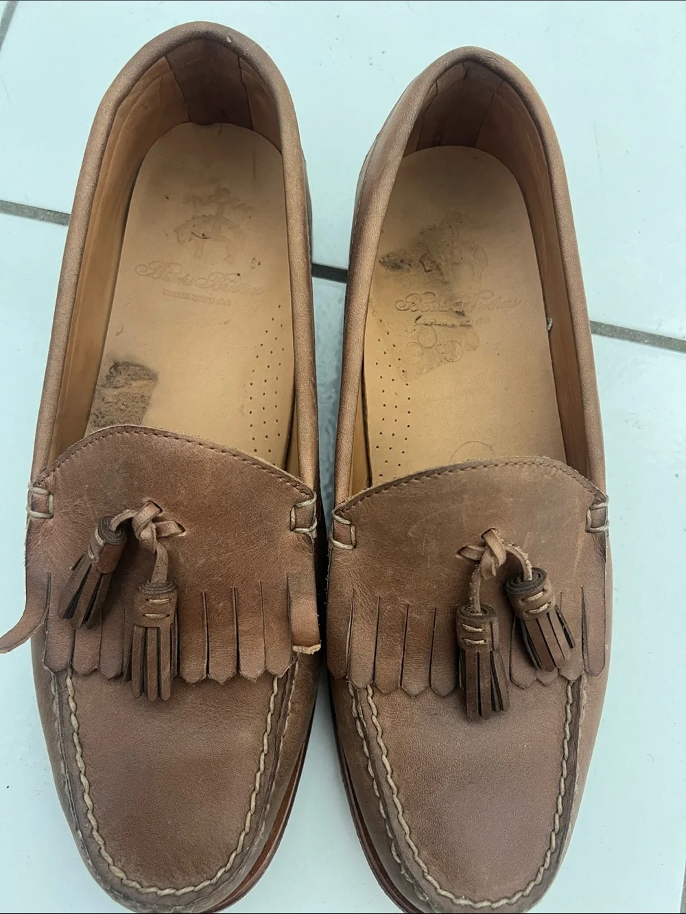 Brooks Brothers Chestnut Leather Tassel Loafers
